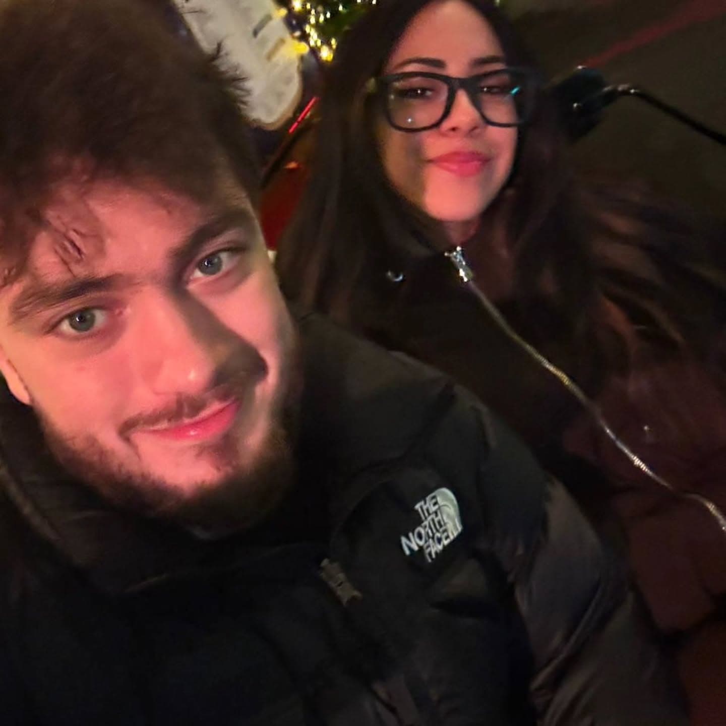 Michalis and Cristal at a Christmas market